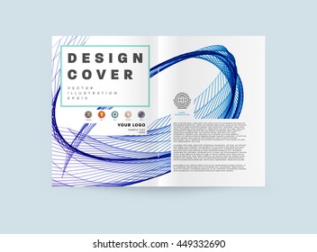 Geometric Cover Background, Brochure Template Layout for Annual Report or Business Design. A4 Booklet. Triangular or Polygonal Structures. Vector Illustration.