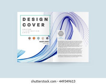 Geometric Cover Background, Brochure Template Layout for Annual Report or Business Design. A4 Booklet. Triangular or Polygonal Structures. Vector Illustration.