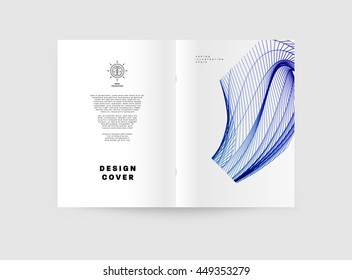 Geometric Cover Background, Brochure Template Layout for Annual Report or Business Design. A4 Booklet. Triangular or Polygonal Structures. Vector Illustration.