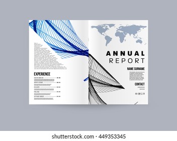 Geometric Cover Background, Brochure Template Layout for Annual Report or Business Design. A4 Booklet. Triangular or Polygonal Structures. Vector Illustration.