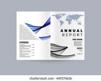 Geometric Cover Background, Brochure Template Layout for Annual Report or Business Design. A4 Booklet. Triangular or Polygonal Structures. Vector Illustration.
