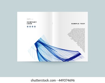 Geometric Cover Background, Brochure Template Layout for Annual Report or Business Design. A4 Booklet. Triangular or Polygonal Structures. Vector Illustration.