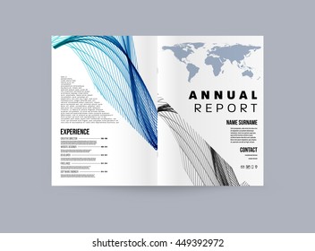 Geometric Cover Background, Brochure Template Layout for Annual Report or Business Design. A4 Booklet. Triangular or Polygonal Structures. Vector Illustration.