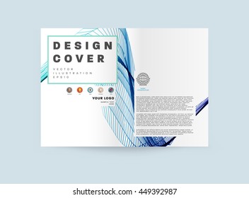 Geometric Cover Background, Brochure Template Layout for Annual Report or Business Design. A4 Booklet. Triangular or Polygonal Structures. Vector Illustration.