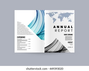 Geometric Cover Background, Brochure Template Layout for Annual Report or Business Design. A4 Booklet. Triangular or Polygonal Structures. Vector Illustration.