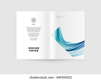 Geometric Cover Background, Brochure Template Layout for Annual Report or Business Design. A4 Booklet. Triangular or Polygonal Structures. Vector Illustration.