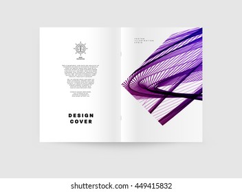 Fondo de la cubierta geométrica, diseño de plantilla de folleto para el informe anual o el diseño empresarial. Folleto A4. Estructuras triangulares o poligonales. Ilustración vectorial.