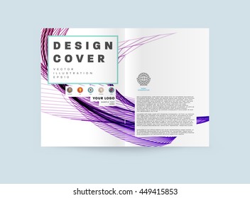 Geometric Cover Background, Brochure Template Layout for Annual Report or Business Design. A4 Booklet. Triangular or Polygonal Structures. Vector Illustration.