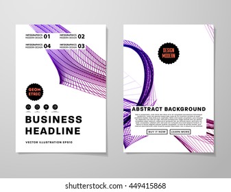 Geometric Cover Background, Brochure Template Layout for Annual Report or Business Design. A4 Booklet. Triangular or Polygonal Structures. Vector Illustration.