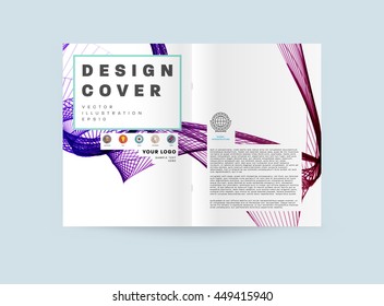 Geometric Cover Background, Brochure Template Layout for Annual Report or Business Design. A4 Booklet. Triangular or Polygonal Structures. Vector Illustration.