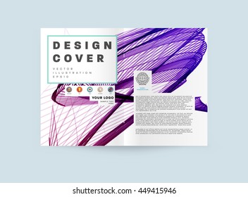 Geometric Cover Background, Brochure Template Layout for Annual Report or Business Design. A4 Booklet. Triangular or Polygonal Structures. Vector Illustration.