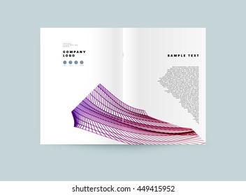 Geometric Cover Background, Brochure Template Layout for Annual Report or Business Design. A4 Booklet. Triangular or Polygonal Structures. Vector Illustration.