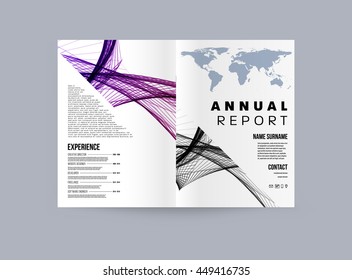 Geometric Cover Background, Brochure Template Layout for Annual Report or Business Design. A4 Booklet. Triangular or Polygonal Structures. Vector Illustration.