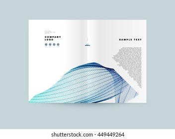 Geometric Cover Background, Brochure Template Layout for Annual Report or Business Design. A4 Booklet. Triangular or Polygonal Structures. Vector Illustration.