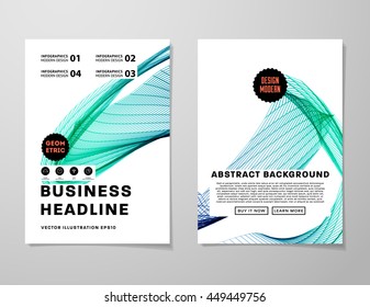 Geometric Cover Background, Brochure Template Layout for Annual Report or Business Design. A4 Booklet. Triangular or Polygonal Structures. Vector Illustration.