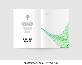 Geometric Cover Background, Brochure Template Layout for Annual Report or Business Design. A4 Booklet. Triangular or Polygonal Structures. Vector Illustration.