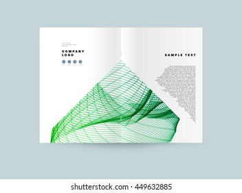 Geometric Cover Background, Brochure Template Layout for Annual Report or Business Design. A4 Booklet. Triangular or Polygonal Structures. Vector Illustration.