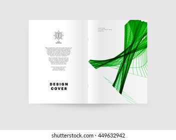 Geometric Cover Background, Brochure Template Layout for Annual Report or Business Design. A4 Booklet. Triangular or Polygonal Structures. Vector Illustration.