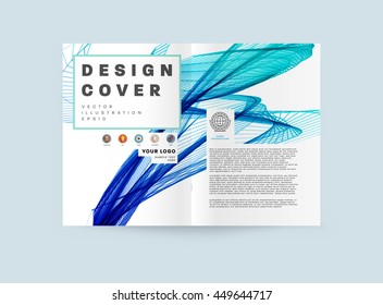 Geometric Cover Background, Brochure Template Layout for Annual Report or Business Design. A4 Booklet. Triangular or Polygonal Structures. Vector Illustration.