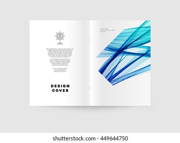 Geometric Cover Background, Brochure Template Layout for Annual Report or Business Design. A4 Booklet. Triangular or Polygonal Structures. Vector Illustration.