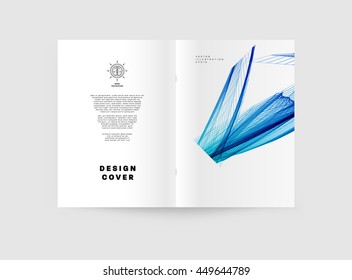 Fondo de la cubierta geométrica, diseño de plantilla de folleto para el informe anual o el diseño empresarial. Folleto A4. Estructuras triangulares o poligonales. Ilustración vectorial.