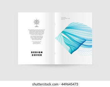 Fondo de la cubierta geométrica, diseño de plantilla de folleto para el informe anual o el diseño empresarial. Folleto A4. Estructuras triangulares o poligonales. Ilustración vectorial.