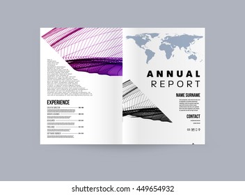 Geometric Cover Background, Brochure Template Layout for Annual Report or Business Design. A4 Booklet. Triangular or Polygonal Structures. Vector Illustration.