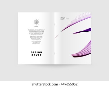 Geometric Cover Background, Brochure Template Layout for Annual Report or Business Design. A4 Booklet. Triangular or Polygonal Structures. Vector Illustration.