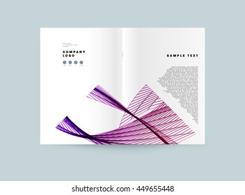 Fondo de la cubierta geométrica, diseño de plantilla de folleto para el informe anual o el diseño empresarial. Folleto A4. Estructuras triangulares o poligonales. Ilustración vectorial.