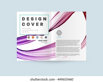 Geometric Cover Background, Brochure Template Layout for Annual Report or Business Design. A4 Booklet. Triangular or Polygonal Structures. Vector Illustration.