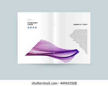 Geometric Cover Background, Brochure Template Layout for Annual Report or Business Design. A4 Booklet. Triangular or Polygonal Structures. Vector Illustration.