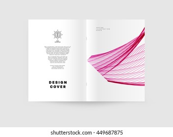 Geometric Cover Background, Brochure Template Layout for Annual Report or Business Design. A4 Booklet. Triangular or Polygonal Structures. Vector Illustration.