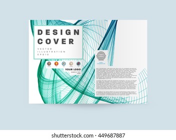 Geometric Cover Background, Brochure Template Layout for Annual Report or Business Design. A4 Booklet. Triangular or Polygonal Structures. Vector Illustration.