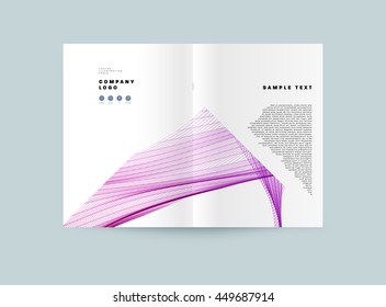 Geometric Cover Background, Brochure Template Layout for Annual Report or Business Design. A4 Booklet. Triangular or Polygonal Structures. Vector Illustration.