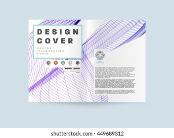 Geometric Cover Background, Brochure Template Layout for Annual Report or Business Design. A4 Booklet. Triangular or Polygonal Structures. Vector Illustration.