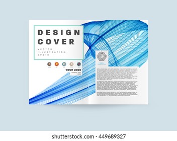 Geometric Cover Background, Brochure Template Layout for Annual Report or Business Design. A4 Booklet. Triangular or Polygonal Structures. Vector Illustration.