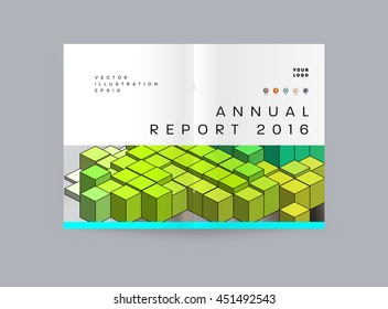 Geometric Cover Background, Brochure Template Layout for Annual Report or Business Design. A4 Booklet. Triangular or Polygonal Structures. Vector Illustration.