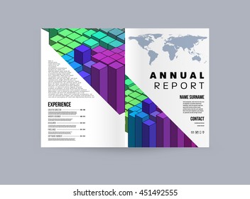 Fondo de la cubierta geométrica, diseño de plantilla de folleto para el informe anual o el diseño empresarial. Folleto A4. Estructuras triangulares o poligonales. Ilustración vectorial.
