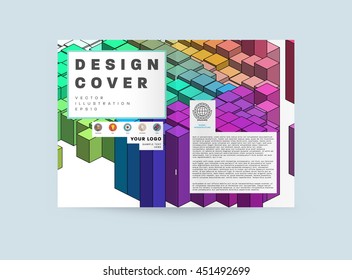 Fondo de la cubierta geométrica, diseño de plantilla de folleto para el informe anual o el diseño empresarial. Folleto A4. Estructuras triangulares o poligonales. Ilustración vectorial.