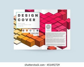 Fondo de la cubierta geométrica, diseño de plantilla de folleto para el informe anual o el diseño empresarial. Folleto A4. Estructuras triangulares o poligonales. Ilustración vectorial.