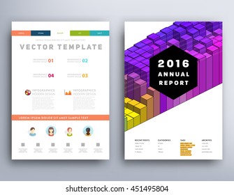 Geometric Cover Background, Brochure Template Layout for Annual Report or Business Design. A4 Booklet. Triangular or Polygonal Structures. Vector Illustration.