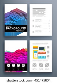 Fondo de la cubierta geométrica, diseño de plantilla de folleto para el informe anual o el diseño empresarial. Folleto A4. Estructuras triangulares o poligonales. Ilustración vectorial.