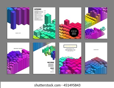 Geometric Cover Background, Brochure Template Layout for Annual Report or Business Design. A4 Booklet. Triangular or Polygonal Structures. Vector Illustration.