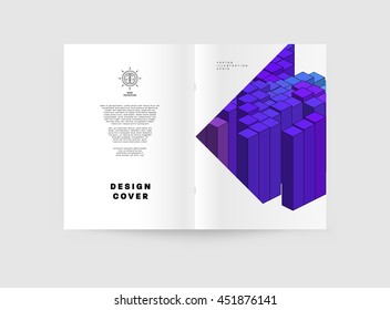 Fondo de la cubierta geométrica, diseño de plantilla de folleto para el informe anual o el diseño empresarial. Folleto A4. Estructuras triangulares o poligonales. Ilustración vectorial.