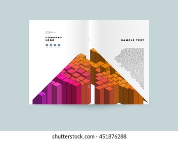 Geometrischer Cover-Hintergrund, Broschüren-Template-Layout für Geschäftsbericht oder Business Design. A4-Broschüre. Dreieckige oder polygonale Strukturen. Vektorgrafik.