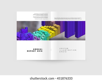 Geometric Cover Background, Brochure Template Layout for Annual Report or Business Design. A4 Booklet. Triangular or Polygonal Structures. Vector Illustration.