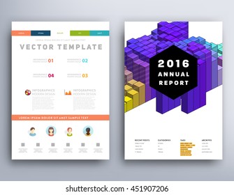 Geometric Cover Background, Brochure Template Layout for Annual Report or Business Design. A4 Booklet. Triangular or Polygonal Structures. Vector Illustration.