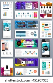 Geometric Cover Background, Brochure Template Layout for Annual Report or Business Design. A4 Booklet. Triangular or Polygonal Structures. Vector Illustration.