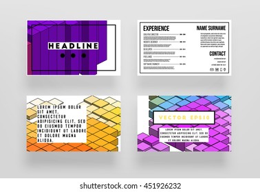 Fondo de la cubierta geométrica, diseño de plantilla de folleto para el informe anual o el diseño empresarial. Folleto A4. Estructuras triangulares o poligonales. Ilustración vectorial.