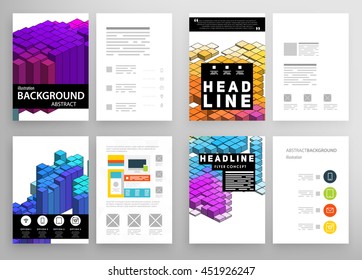 Geometric Cover Background, Brochure Template Layout for Annual Report or Business Design. A4 Booklet. Triangular or Polygonal Structures. Vector Illustration.